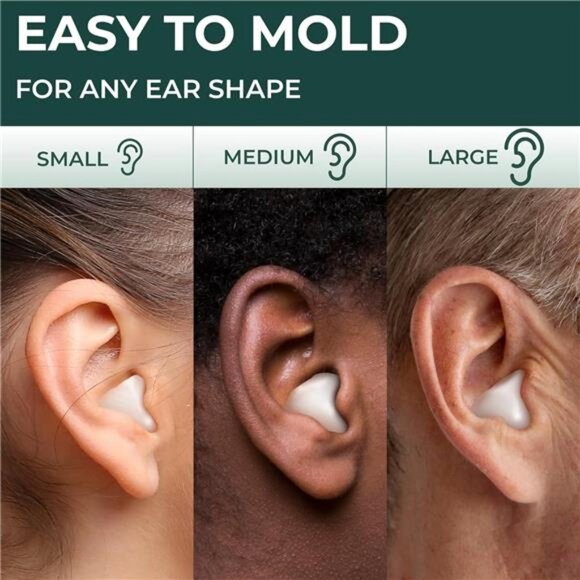 Wax Ear Plugs for Sleeping, Swimming - 15 Soft Noise Cancelling Silicone Gel - Picture 5 of 7